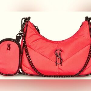 NWOT Steve Madden Vital D pillowed nylon crossbody bag in neon coral-pink